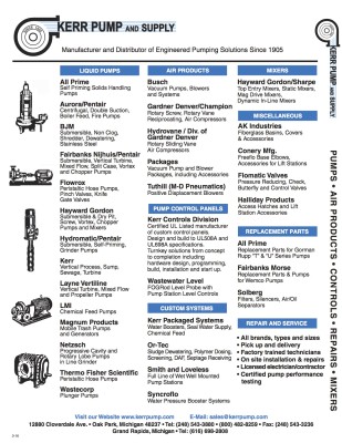 Kerr Pump & Supply Municipal Line Card