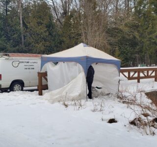 Control Panel work under tent protection