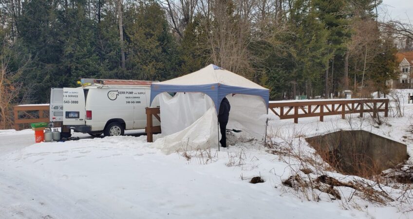 Control Panel work under tent protection