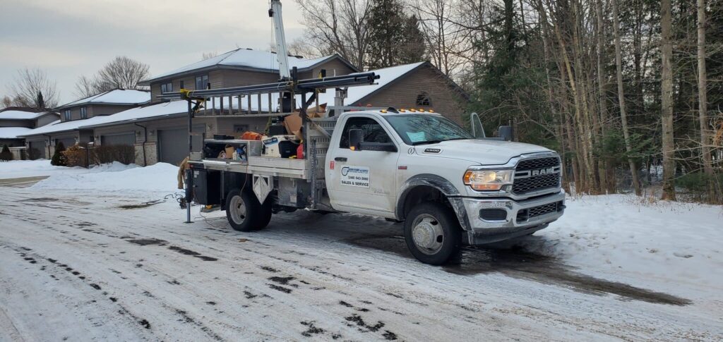 Kerr Crane Truck in winter