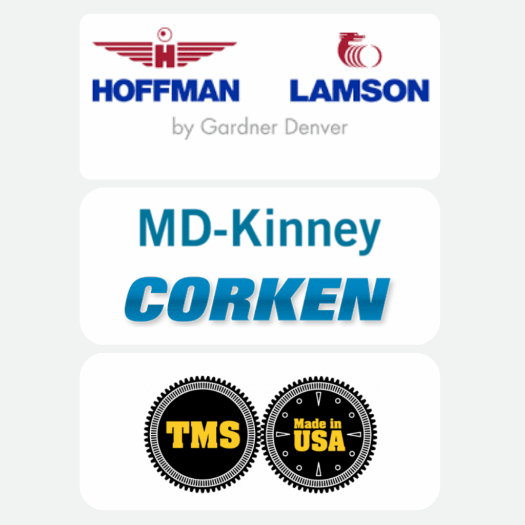 Vacuum pump repair for major brands, Hoffman Lamson, MD-Kinney, CORKEN, and TMS.